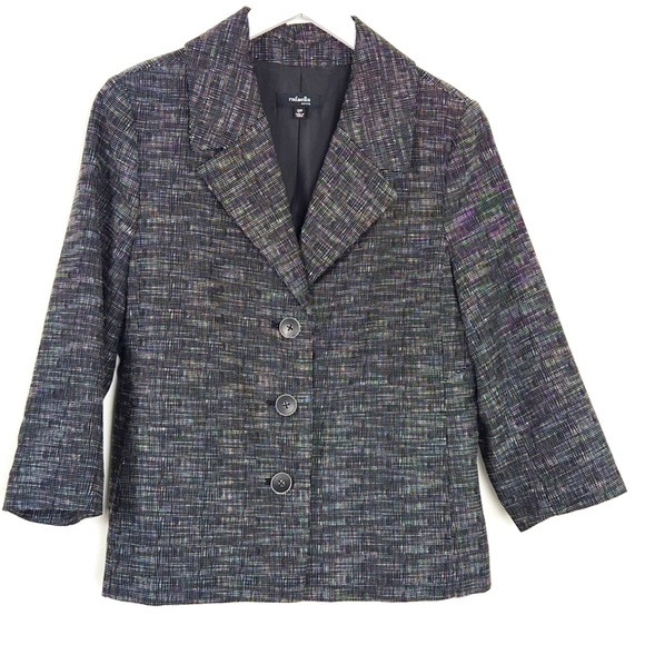 Rafaella Women's Size 12P Black & White Career Business Back Pleat Jacket - Picture 1 of 9